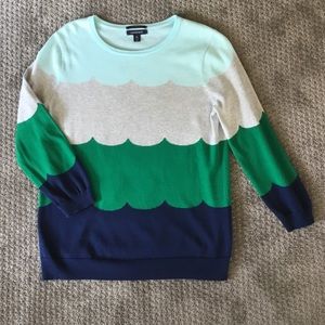 Lands end cotton sweater Blue, Grey, green size M